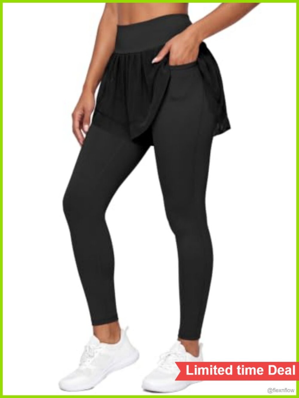 Women's Fleece Lined Skirted Leggings High Waisted Tulle Yoga Workout Pants